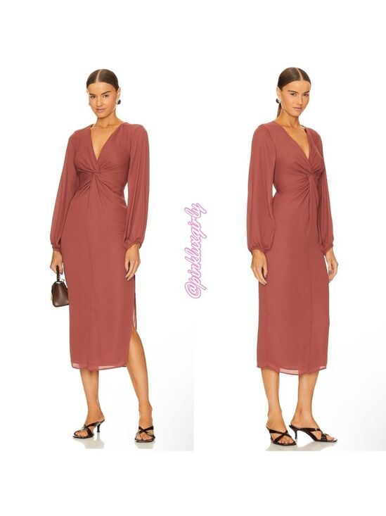 REVOLVE Dresses & Skirts - NWT $297 Krisa Twist Front Maxi in Cinnamon 🤎